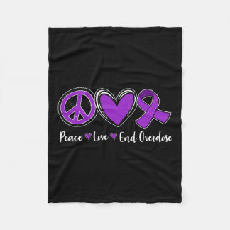 Love End Overdosis Paarse lint Overdosis Awareness Fleece Deken