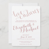 Love Endures Champagne Blush Jubileum Invitation Kaart (Voorkant)