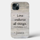 love endures monogram wood iPhone case (Achterkant)