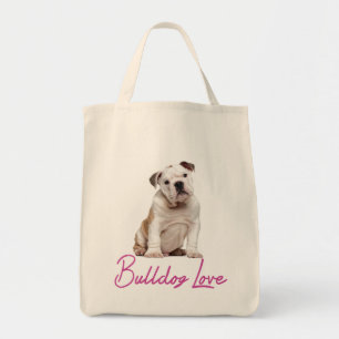 Love Engelse Bulldog Puppy Hond Tote Tas