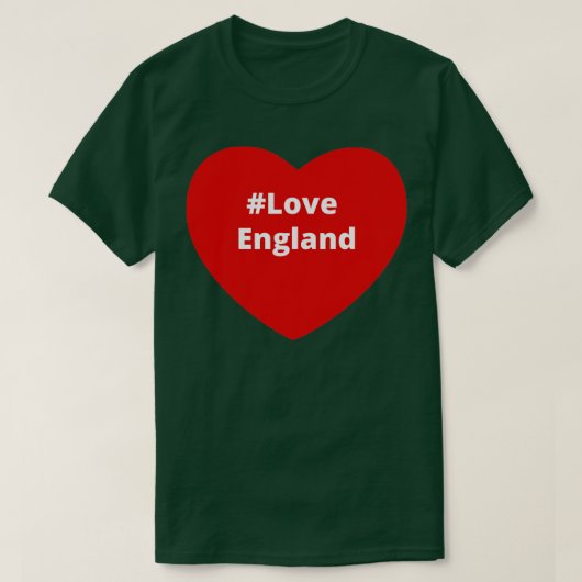 Love England Hashtag Heart T-shirt (Design voorkant)