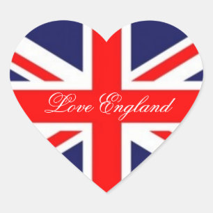Love England-Union Jack Flag Hart Sticker