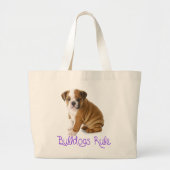 Love English Bulldog Puppy Dog Canvas tas (Voorkant)