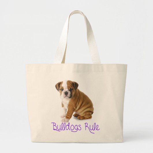 Love English Bulldog Puppy Dog Canvas tas (Voorkant)