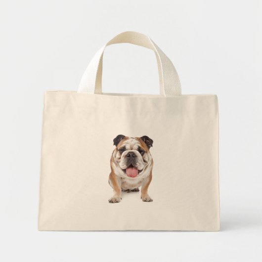 Love English Bulldog Puppy Dog Canvas tas (Voorkant)