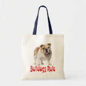 Love English Bulldog Puppy Dog Canvas tas (Voorkant)