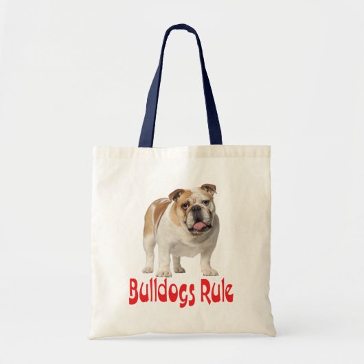 Love English Bulldog Puppy Dog Canvas tas (Voorkant)