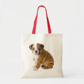 Love English Bulldog Puppy Dog Canvas tas (Voorkant)