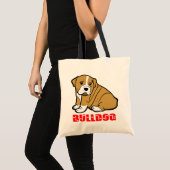 Love English Bulldog Puppy Dog Cartoon Canvas tas (Voorkant (product))
