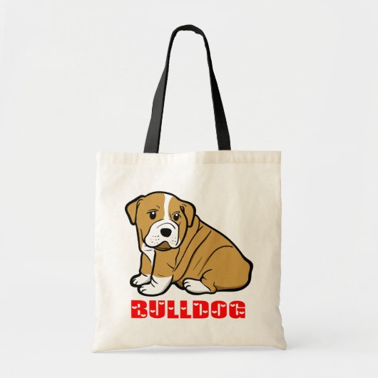 Love English Bulldog Puppy Dog Cartoon Canvas tas (Voorkant)