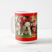 Love English Bulldog Puppy Dog Coffee Cup Mok (Voorkant links)