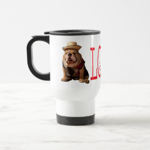 Love English Bulldog Puppy Dog Coffee Travel Mug Reisbeker