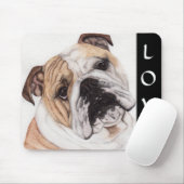 Love English Bulldog Waterverf Painting Mousepad Muismat (Met muis)