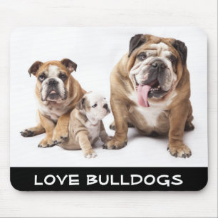 Love English Bulldogs Puppy Dogs Family Mousepad Muismat