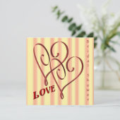 Love Entwined Hearts Bridal Shower Uitnodiging (Staand voorkant)