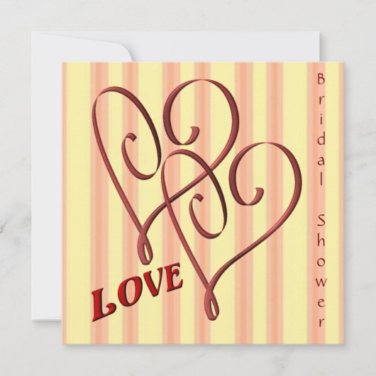 Love Entwined Hearts Bridal Shower Uitnodiging (Voorkant)