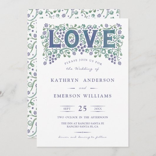 Love Entwined Wedding Invitation Kaart (Voorkant / Achterkant)
