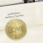 Love Envelope Seal Gold Ronde Sticker<br><div class="desc">Love Envelope Seal Gold Designed by Carrie Fink.  Printed and shipped by Zazzle or their partners.</div>