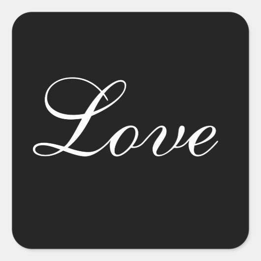 Love Envelope Sein Black and White Vierkante Sticker (Voorkant)