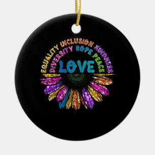 LOVE Equality Inclusion Diversity Hope Peace Keramisch Ornament