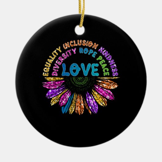 LOVE Equality Inclusion Diversity Hope Peace Keramisch Ornament (Voorkant)