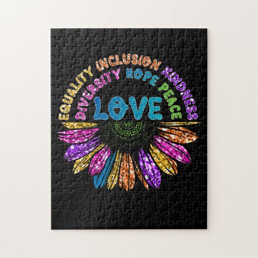 LOVE Equality Inclusion Diversity Hope Peace Legpuzzel (Verticaal)