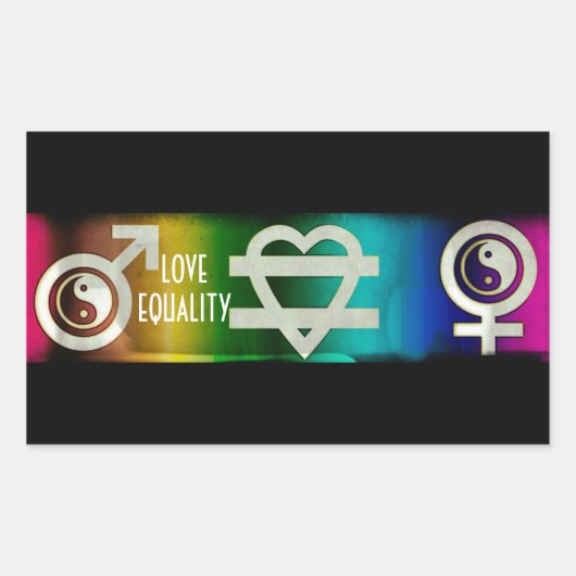 Love Equality Rechthoekige Sticker (Voorkant)
