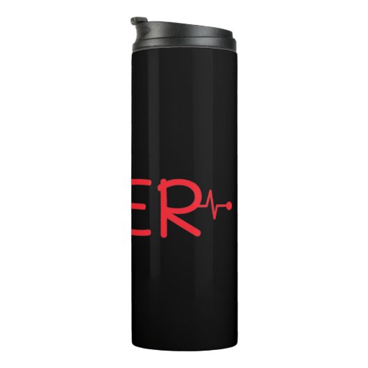 Love ER Heartbeat dokter verpleegkundigen hospitaa Thermosbeker (Geroteerd rechts)