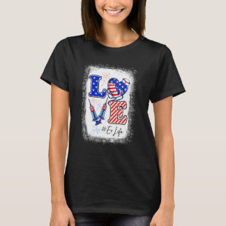 Love Er Verpleegster Leven 4e Juli Amerikaanse Vla T-shirt