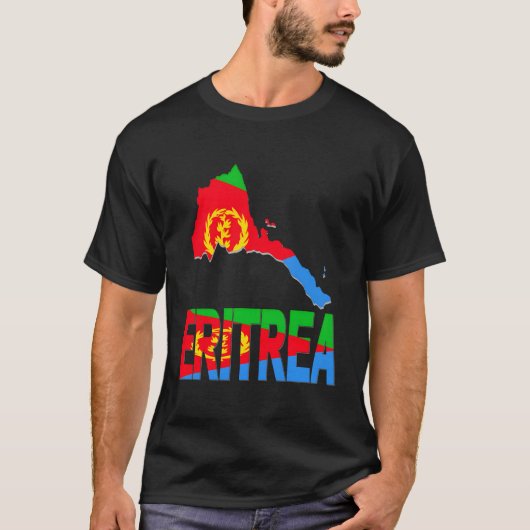 Love Eritrea with Eritrean Flag Inside Eritrea Map T-shirt (Voorkant)