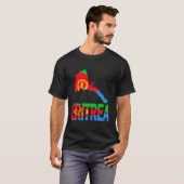 Love Eritrea with Eritrean Flag Inside Eritrea Map T-shirt (Voorkant volledig)