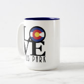 LOVE Estes Park 15oz Tweekleurige Koffiemok (Voorkant links)