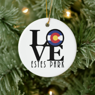 LOVE Estes Park Colorado Keramisch Ornament