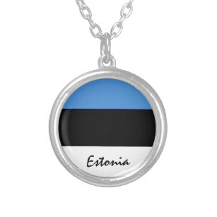 Love Estonia & Estlands Flag mode / sport fans Zilver Vergulden Ketting