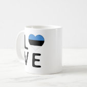 Love - Estonia Flag Koffiemok (Voorkant links)