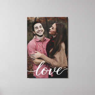 Love Eternal: gepersonaliseerde Verloving foto wra Canvas Afdruk