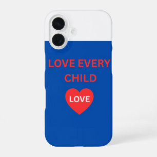Love Every Child Kleurrijke iPhone 16 Slanke Glans Hoesje