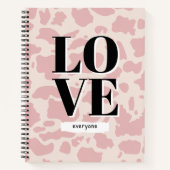 Love Everyone – Pink Animal Print Spiral Notitiebo Notitieboek (Voorkant)