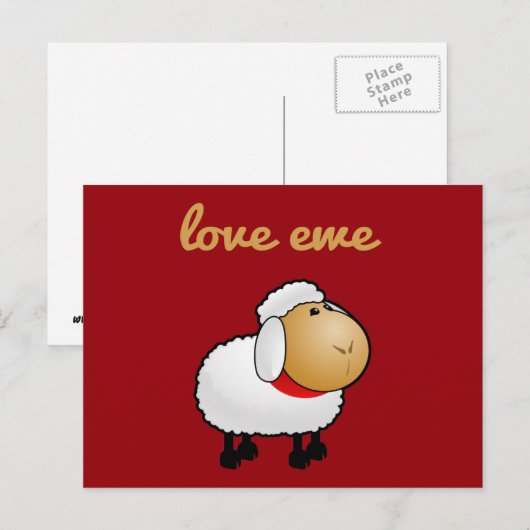 Love Ewe (you) Briefkaart (Voorkant / Achterkant)