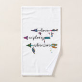 Love Explore Adventure Arrow Tribal Boho Design Bad Handdoek (Handdoek)