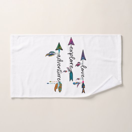 Love Explore Adventure Arrow Tribal Boho Design Bad Handdoek (Handdoek)