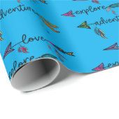 Love Explore Adventure Arrow Tribal Boho Design Cadeaupapier (Rol Hoek)