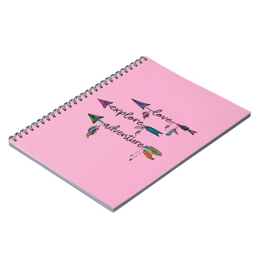 Love Explore Adventure Arrow Tribal Boho Design Notitieboek (Linkerzijde)