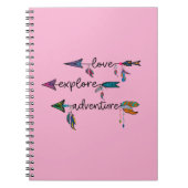 Love Explore Adventure Arrow Tribal Boho Design Notitieboek (Voorkant)