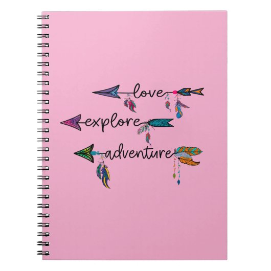 Love Explore Adventure Arrow Tribal Boho Design Notitieboek (Voorkant)