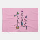 Love Explore Adventure Arrow Tribal Boho Design Theedoek (Horizontaal)