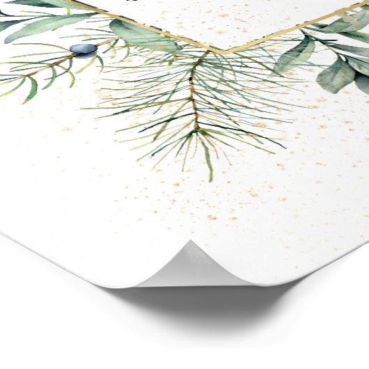 LOVE faalt nooit Bijbel Elegant Greenery Poster (Hoek)