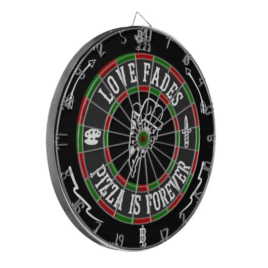 Love Fades Dartboard Dartbord (Voorkant Links)