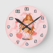 Love Fairy aangepaste sprookjesklok Ronde Klok (Voorkant)