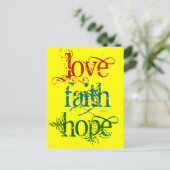 LOVE FAITH HOPE BRIEFKAART (Staand voorkant)